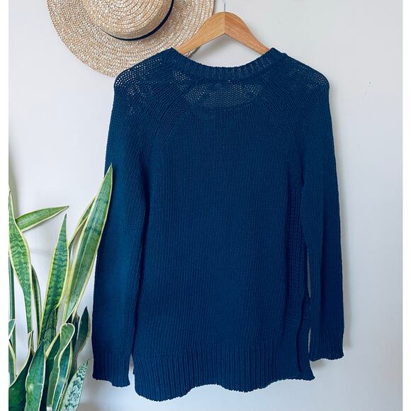 Anthropologie Moth Ashbury Chunky Knit Reglan Lace Asweater - Picture 4 of 6